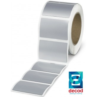 BUTON ETİKETİ ROZETSİZ GÜMÜŞ 27x18 (DOĞRUDAN YAPIŞKANLI) 1000 ADET 